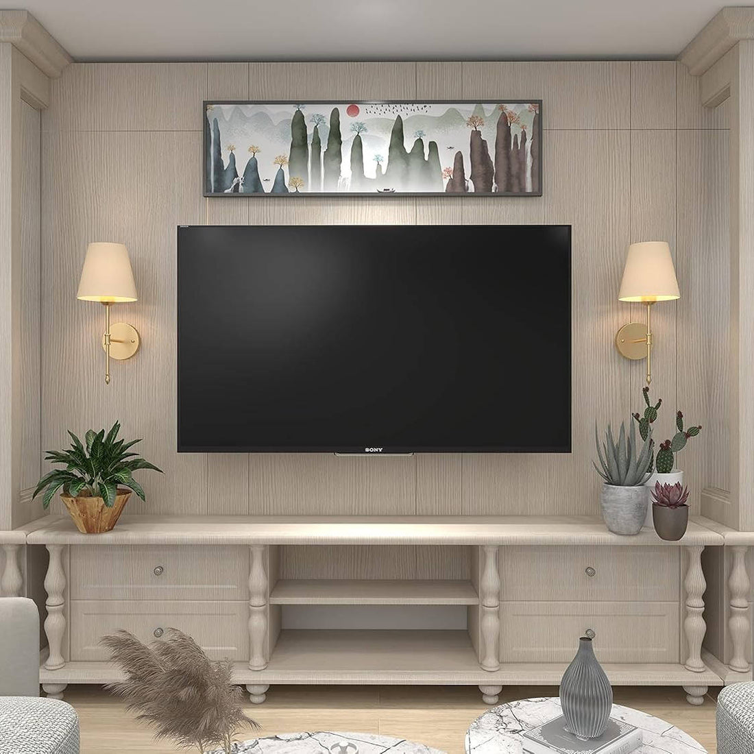 Akku-Wandleuchten im 2er-Set mit Fernbedienung für Schlafzimmer, Flur und Leseecke – 630 Lumen, dimmbar, ohne Kabel, Klebe- oder Schraubmontage