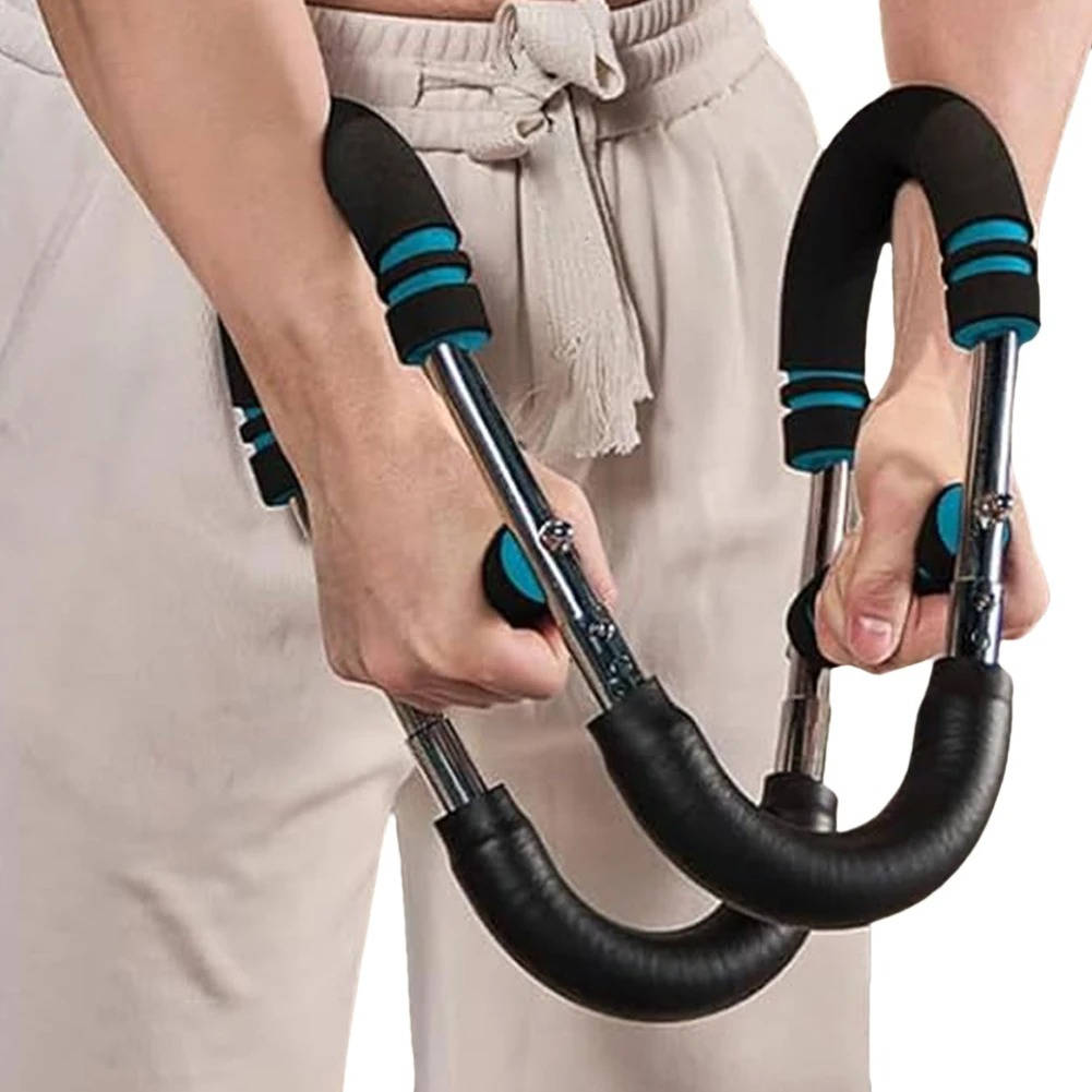 Brustexpander mit 4 Federn aus Stahl für Arm-, Brust- und Schultertraining zu Hause – 30 bis 40 kg, Schaumstoffgriffe, Blau oder Rot
