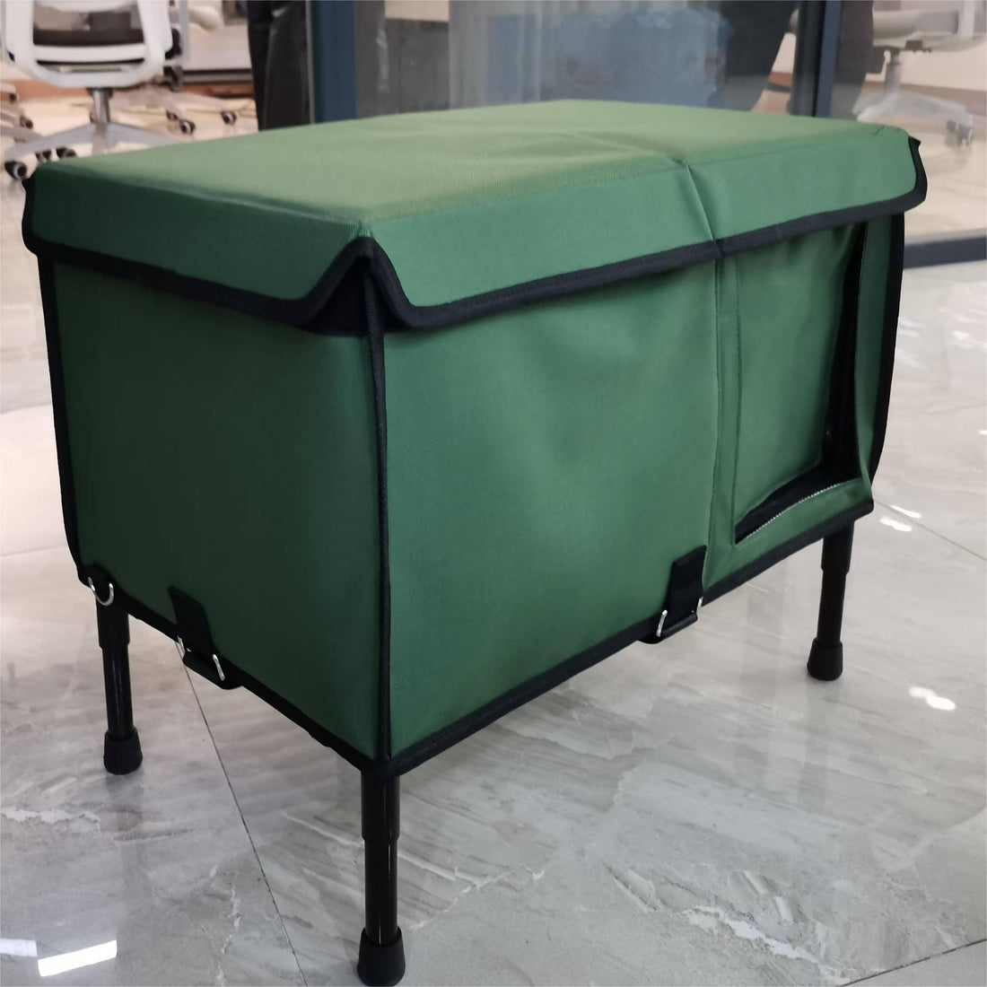 Beheiztes Outdoor-Katzenhaus für den Winter für Garten, Terrasse und Balkon – 43 × 33 × 43 bis 65 × 42 × 45 cm, wetterfester Unterschlupf