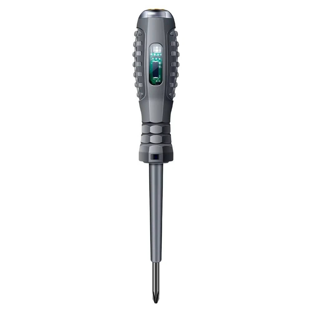 Spannungsprüfer-Schraubendreher mit LED-Anzeige für Steckdose, Lampenanschluss und Leitung – Schlitz oder Kreuzschlitz, magnetische Klinge