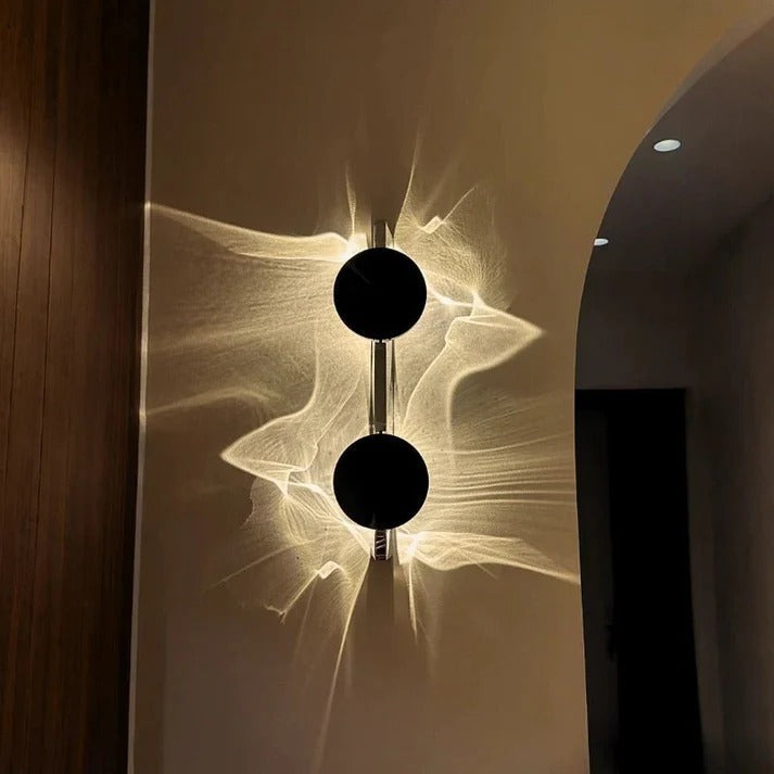 Minimalistische LED-Wandleuchte aus Edelstahl mit runder Reflektorscheibe für Flur und Schlafzimmer – 3500 K, 180° drehbar