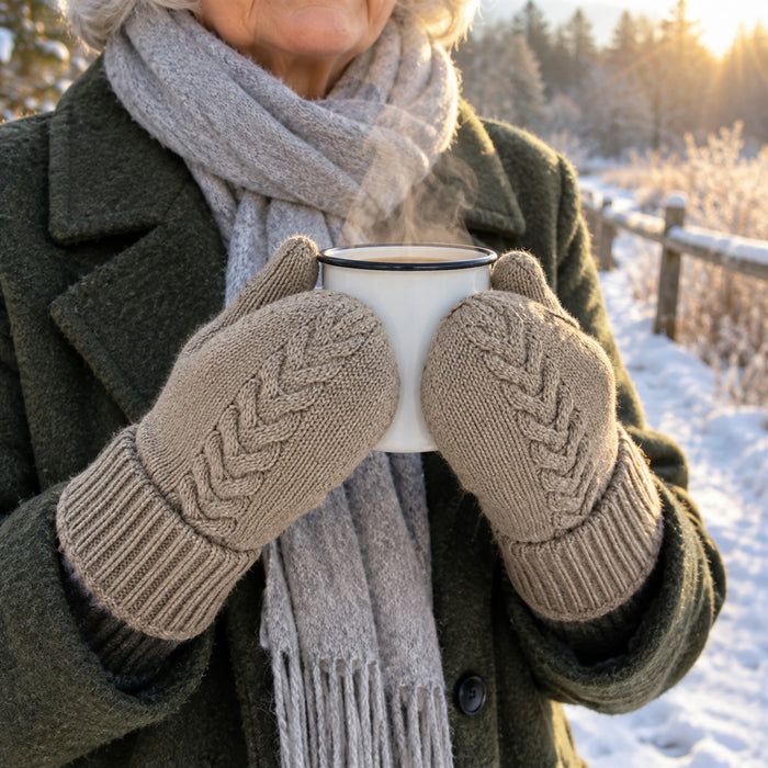 Doppellagige Fäustlinge mit Fleecefutter für Winter, Spaziergang und Weg zur Arbeit – warm gefüttert, in 6 Farben