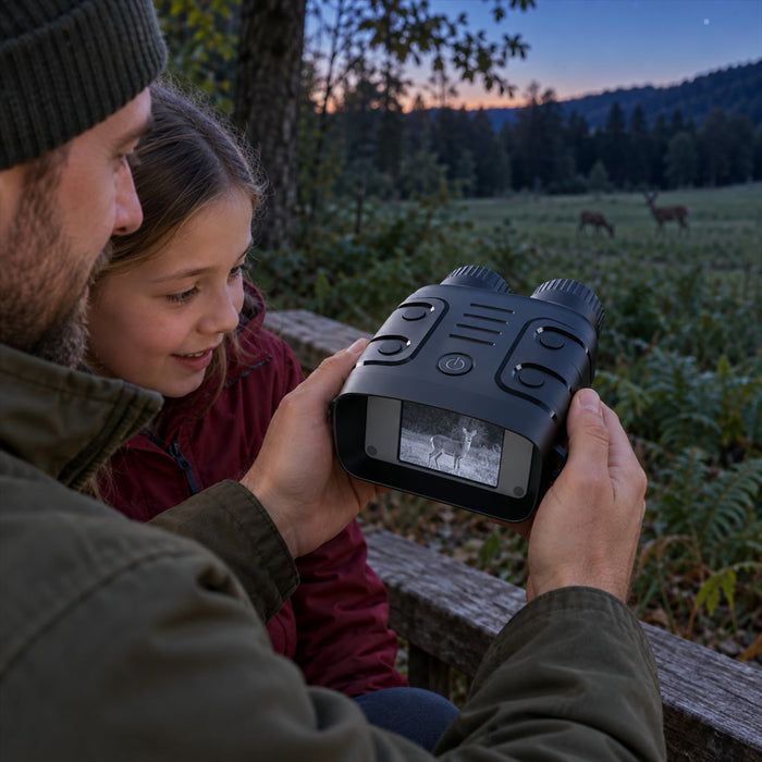 Digitales Nachtsichtgerät mit Kamera für Tierbeobachtung und Camping – Infrarot 850 nm, Sicht bis 300 m, 1080p-Video, 6,1-cm-Display, IP54
