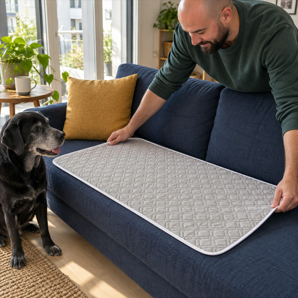 Waschbare Inkontinenz-Bettunterlage für Bett, Sofa und Haustiere – 50 × 70 oder 70 × 90 cm, 4 Lagen, wasserdicht, rutschfest, Schwarz oder Grau