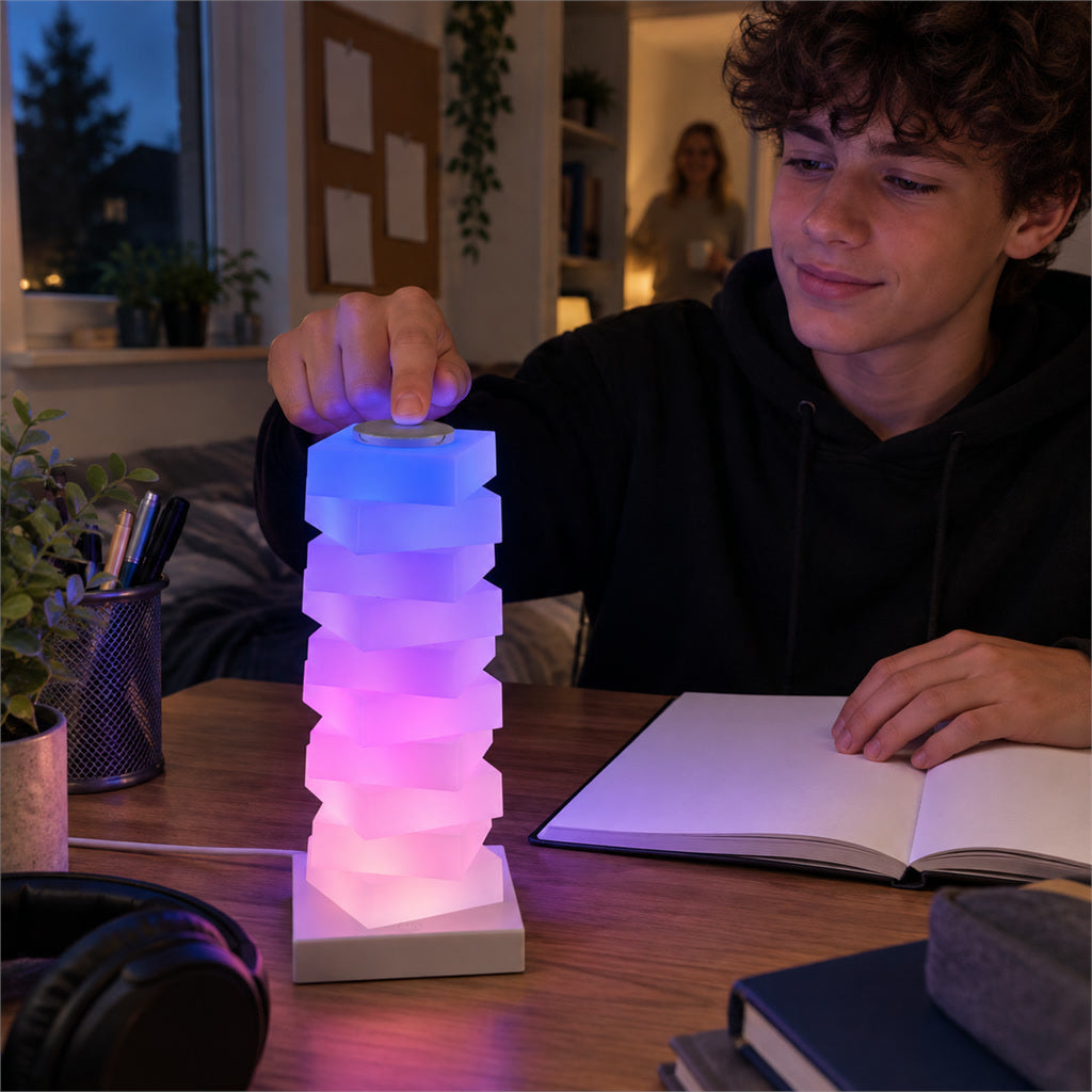 RGB-LED-Nachttischlampe mit Touch-Bedienung für Schlafzimmer und Schreibtisch – 16 Farben, dimmbar, mit Akku oder Kabel, eckig oder rund, Weiß