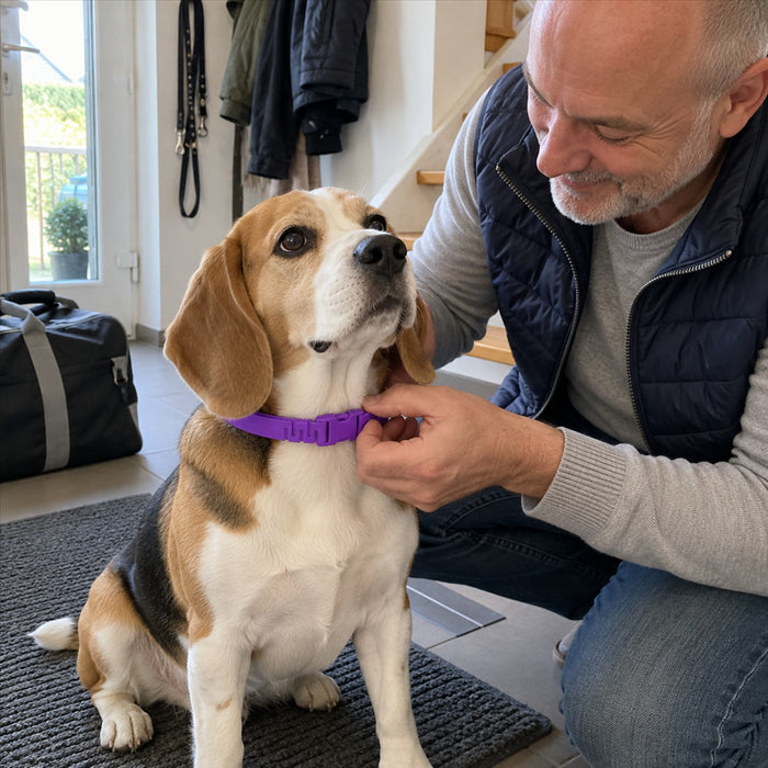 Pheromon-Halsband mit ätherischen Ölen für Hunde und Katzen bei Reisen, Gewitter und Tierarztbesuch – wasserfest, verstellbar, zum Kürzen