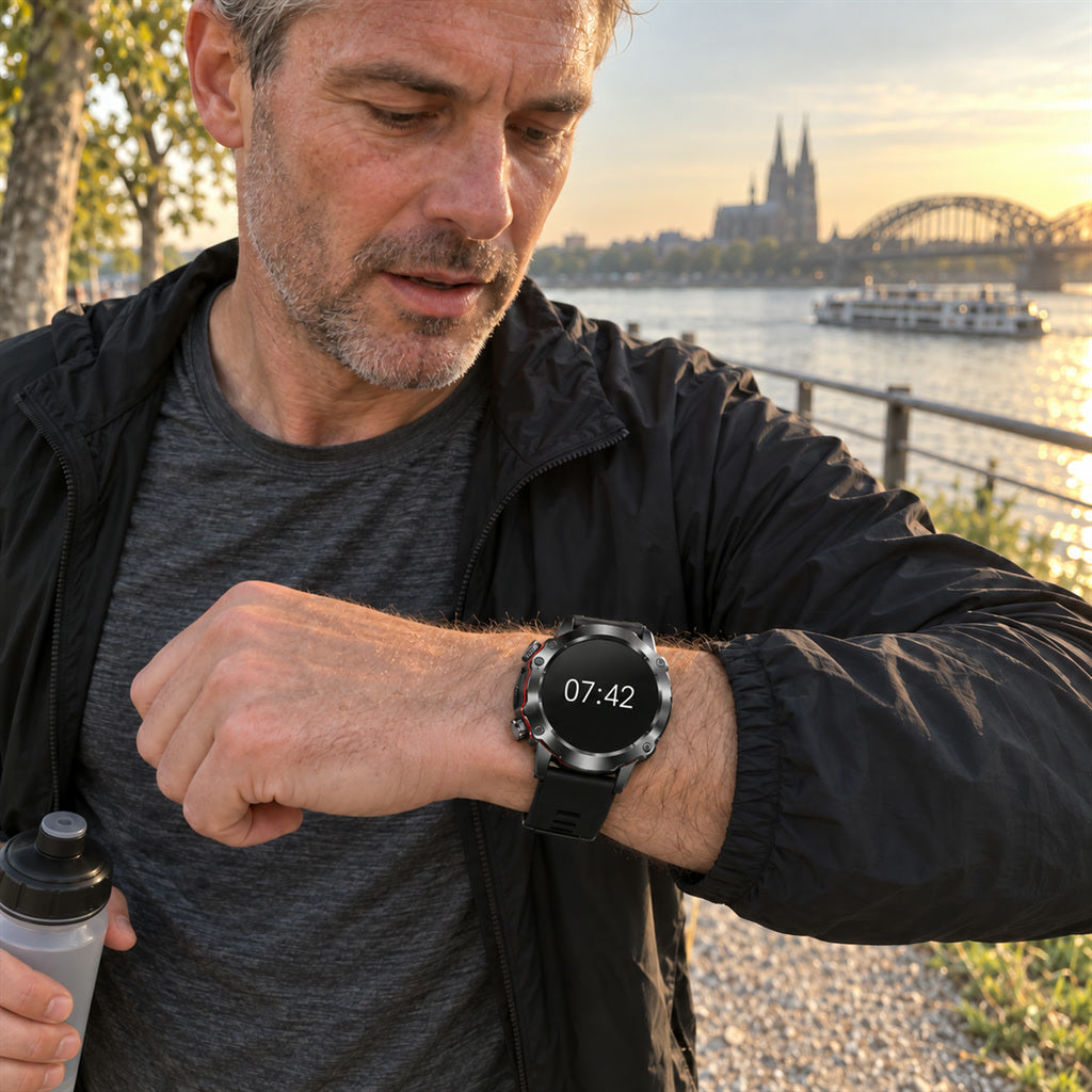 Multifunktionale Smartwatch für Alltag, Sport und Freizeit – Uhr mit Wellness-Funktionen, 5 Ausführungen von Schwarz bis Rot