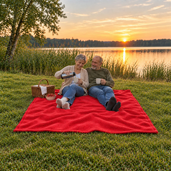 Flauschige wasserdichte Kuscheldecke für zwei Personen für Sofa, Sessel und Ausflüge ins Grüne – 100 × 145 bis 145 × 216 cm, 9 Farben
