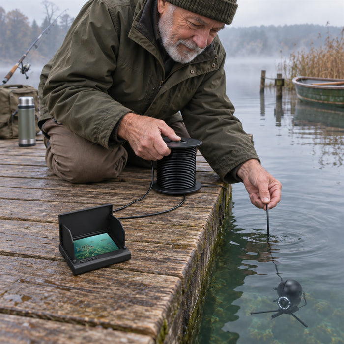 Fischfinder mit Unterwasserkamera und LCD-Monitor für Angeln vom Ufer, Boot und Eis – tragbar, 4,3 Zoll (11 cm) Bildschirm