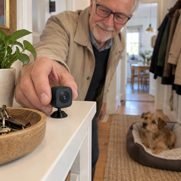 Kabellose Mini-Überwachungskamera mit WLAN für innen und außen – 3 MP, Farb-Nachtsicht bis 10 m, IP65, Magnethalterung, Zwei-Wege-Audio