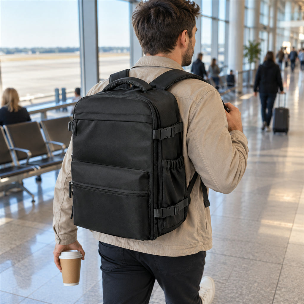 Reiserucksack mit Vakuum-Kompression und elektrischer Pumpe für Reisen und Flughafen – 42 × 28 × 15 cm, Laptopfach, Oxford-Gewebe, 6 Farben
