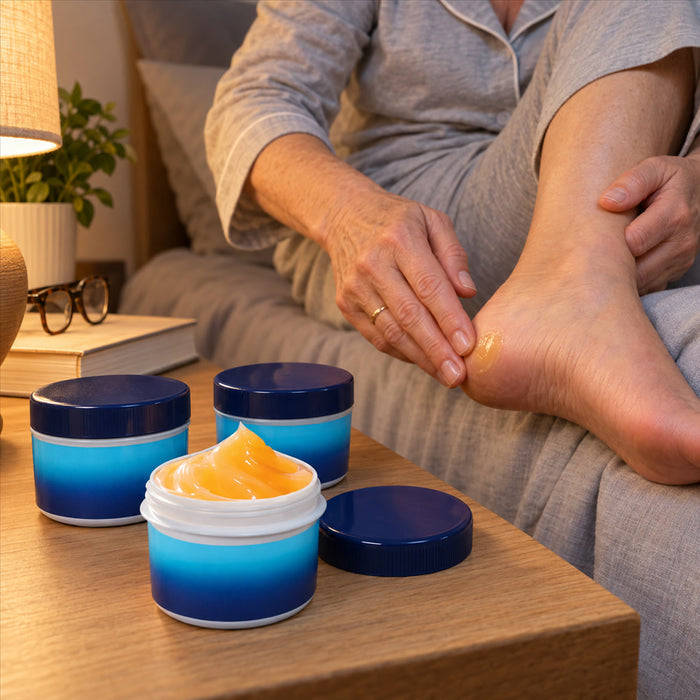 Intensive Fuß- und Handcreme für sehr trockene, raue Fersen mit Sheabutter und Bienenwachs für Füße, Hände und Beine – 3 × 30 g, zieht schnell ein
