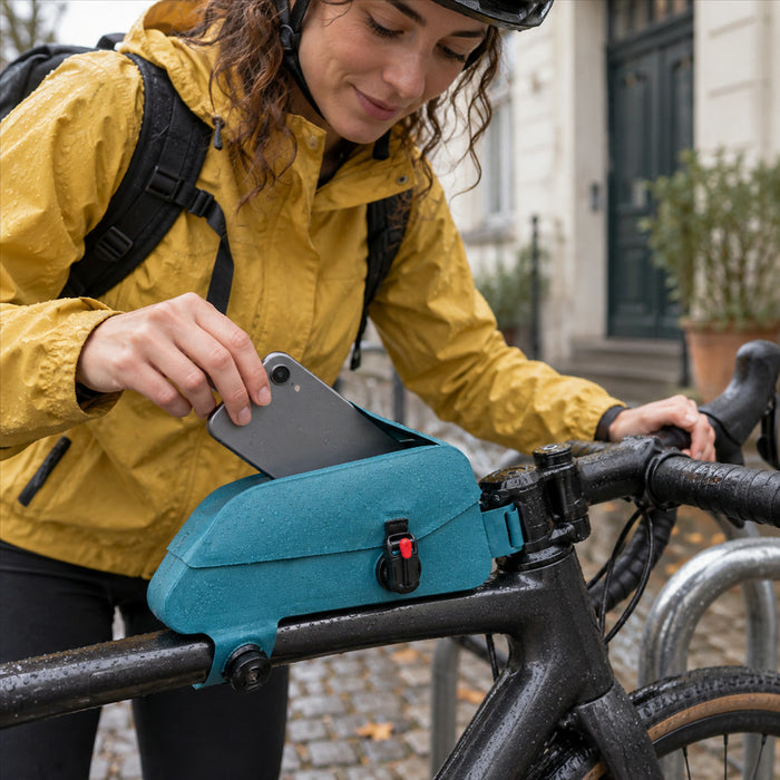 Wasserdichte Fahrrad-Rahmentasche aus TPU mit Magnetverschluss für Pendeln und Rennrad – nahtlos verschweißt, Fächer für Handy und Schlüssel