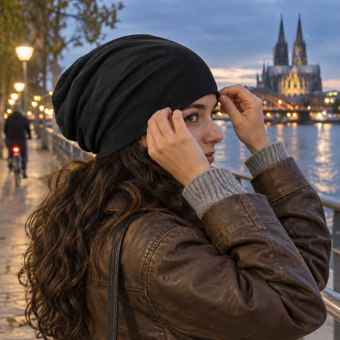 Lässige Slouch-Beanie mit locker fallendem Schnitt für Herbst und Winter – Strickmütze in 12 Farben von Khaki bis Hellgrün