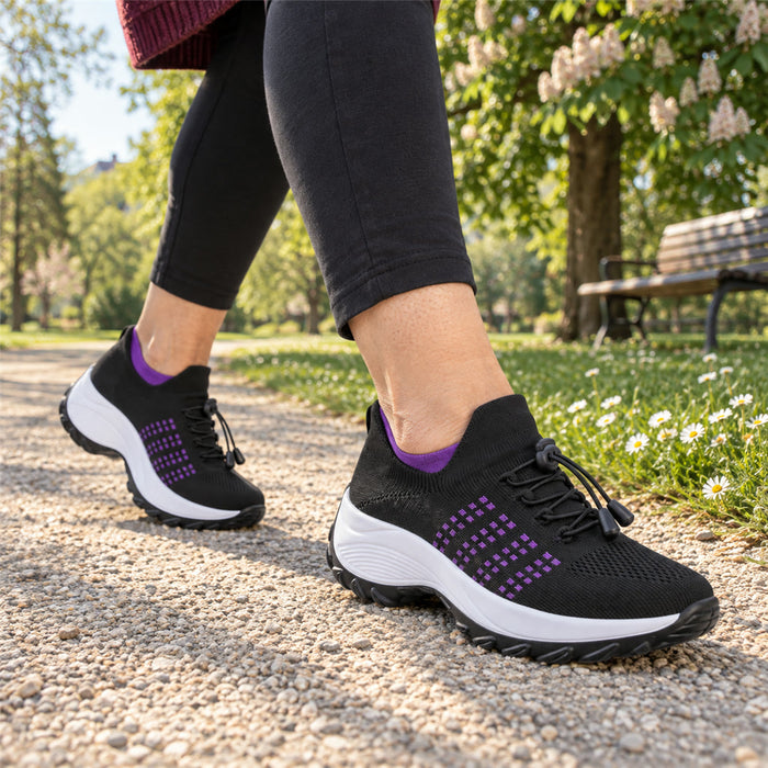 Bequeme Sneaker mit breiter Zehenbox und hoher Fußgewölbestütze für Alltag und Spaziergänge – atmungsaktiv, US 4 bis 11, 5 Farben