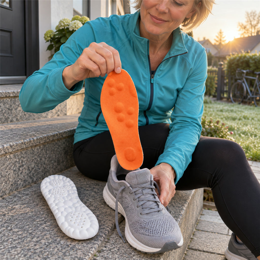 Weiche Sport-Einlegesohlen für Lauf- und Sportschuhe für Damen und Herren – rutschfest, mit Mittelfußpolster, 4 Farben, 8 Größen