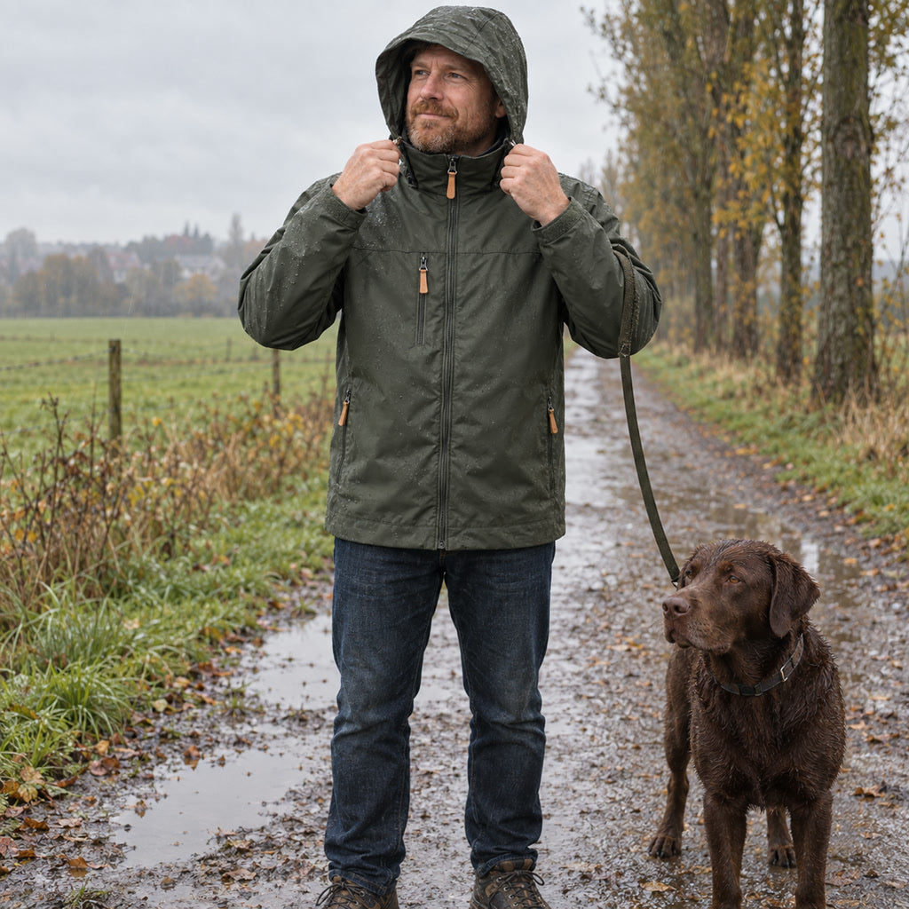 Wasserdichte Herrenjacke mit Kapuze und warmem Futter für Stadt, Outdoor und Regenwetter – verstellbare Kapuze, M bis 5XL, 5 Farben