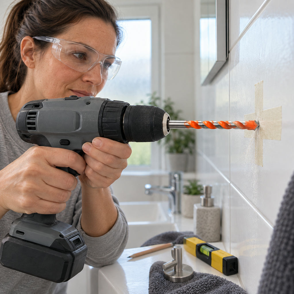 Mehrzweck-Bohrer mit Dreikantschaft für Fliesen, Beton, Glas, Holz und Metall – Hartmetall, W-Nut, 135° Spitzenwinkel, 6 bis 12 mm