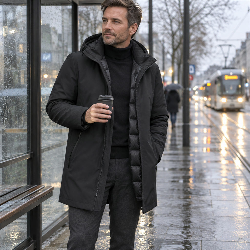 Wasserdichter Winterparka für Herren mit wärmendem Futter und Taschen für lässige und Business-Outfits – S bis 3XL, in Silber oder Schwarz