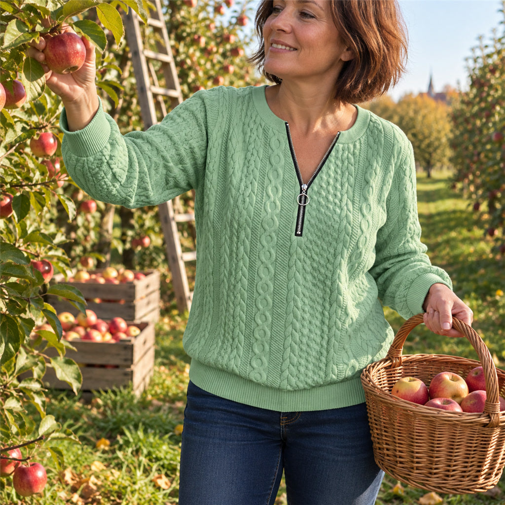 Weicher Strukturpullover für Damen mit lockerer Form für Frühling, Herbst und Winter – bequem, XS bis XL, Grau, Grün, Rosa, Weiß oder Schwarz