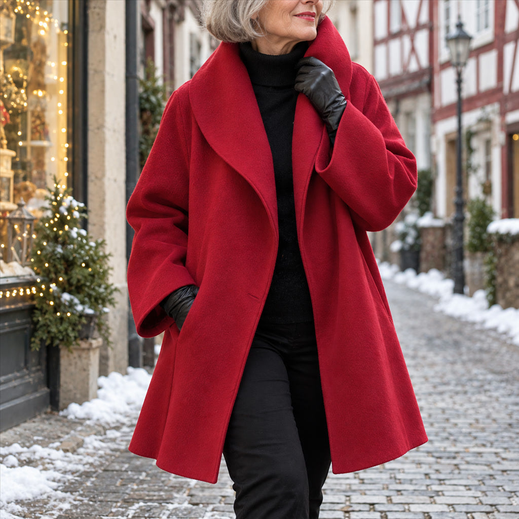 Damen-Wickeljacke mit Gürtel und A-Linie für kalte Tage – voll gefüttert, winddicht, knitterarm, schräge Taschen, S bis 5XL, 6 Farben