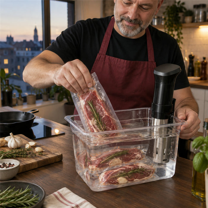 Sous-Vide-Behälter aus transparentem Polycarbonat mit Deckel für Sous-Vide-Garer – 6 oder 11 Liter, Skala, lebensmittelecht, hitzebeständig