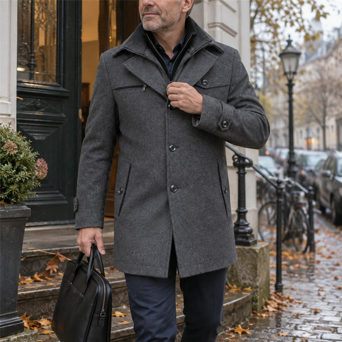 Wasserdichter Herren-Wintermantel im Business-Stil für Herbst und Winter – verstellbare Bündchen, Reißverschluss, Taschen, S bis 3XL, 5 Farben