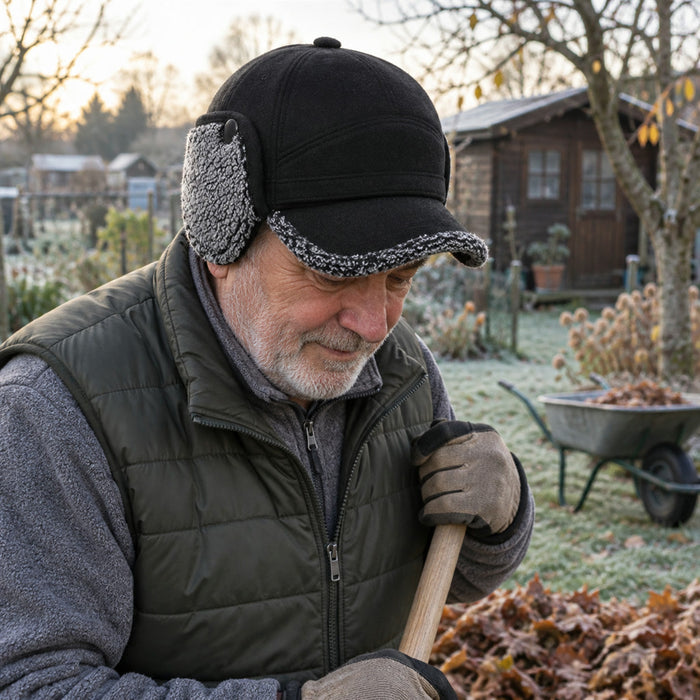 Basecap mit Fleece-Ohrenklappen für Herbst und Winter im Freien – warme Ohrenklappen, Schirm, für Outdoor und Arbeit