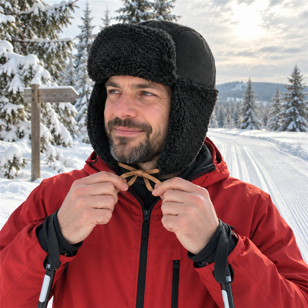 Fleece-Trappermütze für den Winter mit Ohrenklappen für Outdoor und Wintersport – warm gefüttert, windgeschützt
