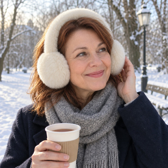 Plüsch-Ohrenwärmer für den Winter als Alternative zur Mütze – weich und frisurschonend, in 6 Farben von Rosa bis Khaki
