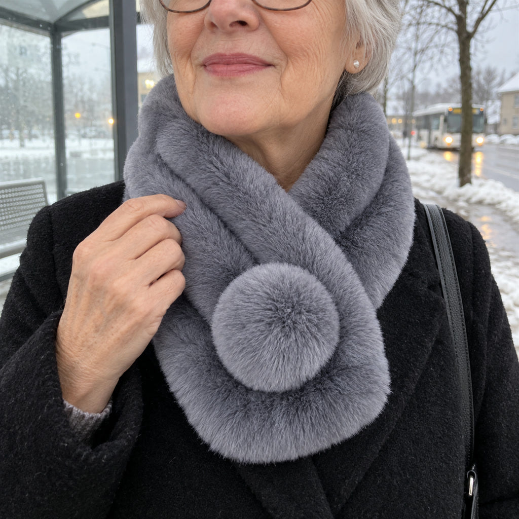 Plüschiger Kunstfell-Winterschal im eleganten Stil für Mantel und Daunenjacke – voluminöse Fell-Optik ohne echtes Fell, 6 Farben
