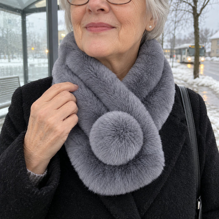 Plüschiger Kunstfell-Winterschal im eleganten Stil für Mantel und Daunenjacke – voluminöse Fell-Optik ohne echtes Fell, 6 Farben