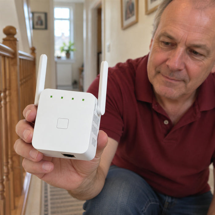 5G Dual-Band WLAN-Verstärker für Wohnung und Haus gegen Funklöcher – mehr Reichweite für Smartphone, Fernseher und Laptop