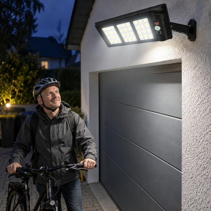 LED-Solarleuchte mit Bewegungsmelder für Hauswand, Terrasse und Einfahrt – 3 Lichtmodi, Erfassung bis 3 m, kabellos mit Sonnenenergie