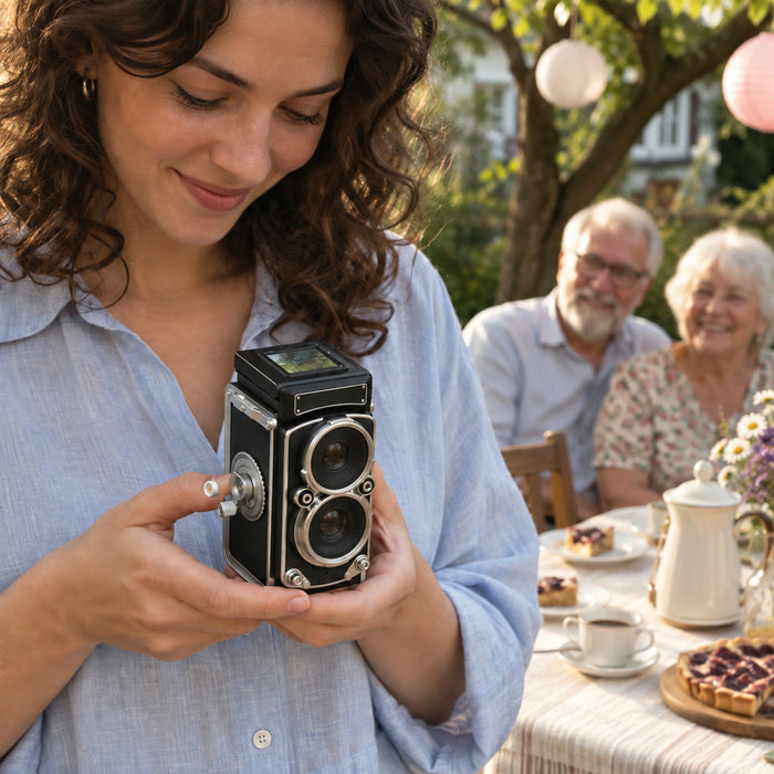 Digitalkamera im Vintage-Stil für Urlaub, Familienfeste und Alltag – Retro-Optik, kompakt für Fotos und Videos unterwegs