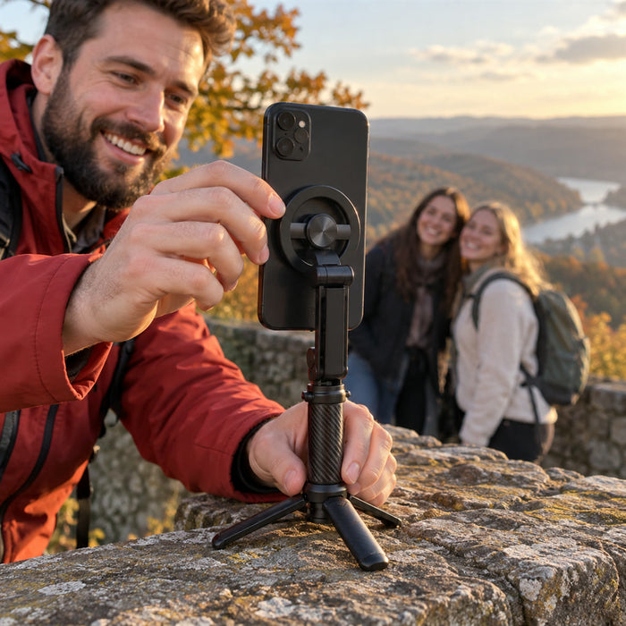 4-in-1 Magnet-Selfie-Stick mit Stativ-Funktion für Gruppenfotos, Videos und Reisen – magnetische Smartphone-Halterung