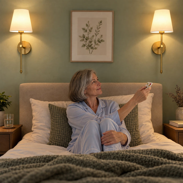 Akku-Wandleuchten im 2er-Set mit Fernbedienung für Schlafzimmer, Flur und Leseecke – 630 Lumen, dimmbar, ohne Kabel, Klebe- oder Schraubmontage