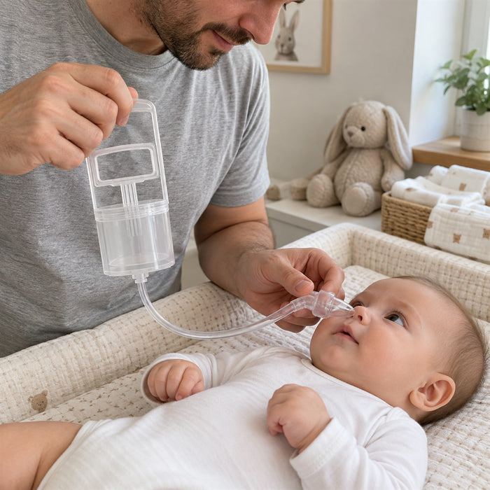Nasensauger für Babys und Neugeborene aus PC und weichem Silikon – Rückflussventil, einstellbare Saugstärke, leise
