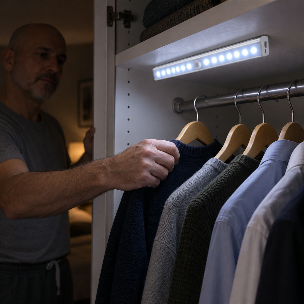 Kabellose LED-Leuchte mit Bewegungsmelder für Schrank, Flur und Treppe – 15 oder 21 cm, Akku 1000 mAh, USB, magnetisch, Weiß oder Warmweiß