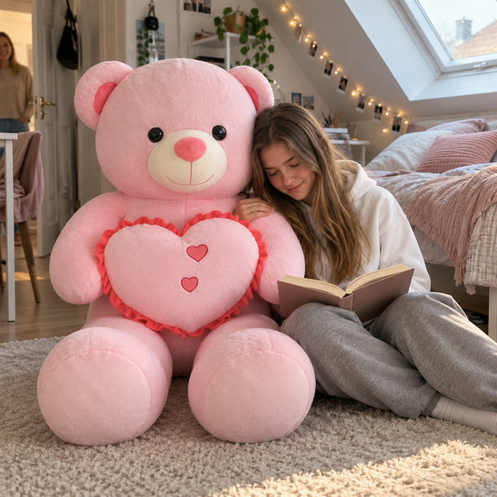 Riesen-Teddybär aus weichem Plüsch mit PP-Baumwollfüllung für Kinderzimmer und Geschenk – 80 oder 100 cm, waschbar, in 4 Farben