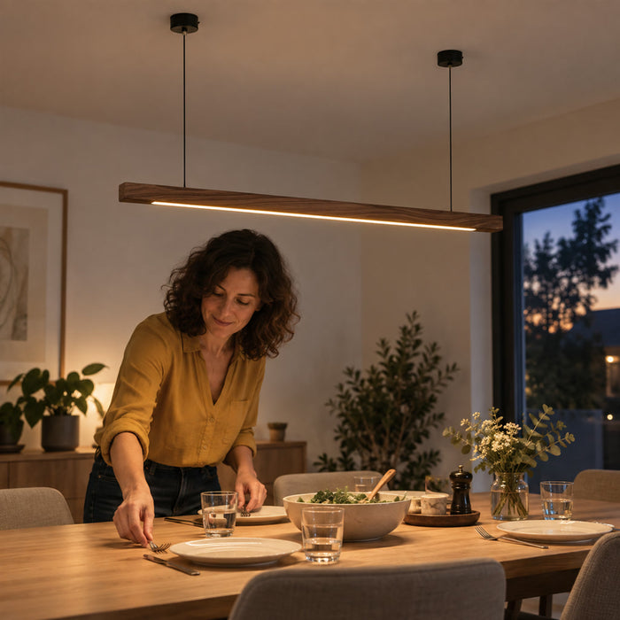 LED-Pendelleuchte mit höhenverstellbarer Aufhängung für Esstisch, Wohnzimmer und Büro – 80 cm, 12 W, Licht nach unten, 2 Ausführungen