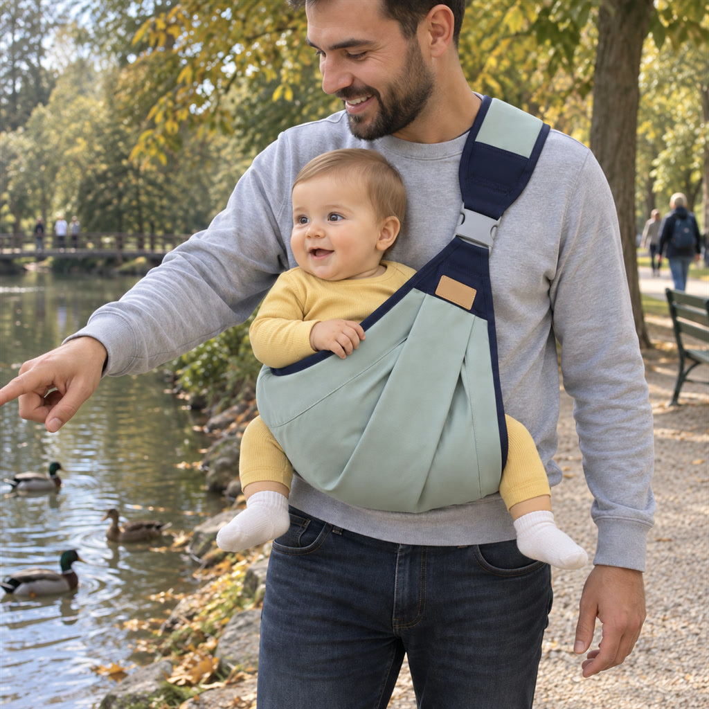 Einschultrige Babytrage mit Schnalle für Neugeborene und Kleinkinder für Bauch- und Hüfttrage – 0 bis 36 Monate, bis 20 kg, 5 Farben