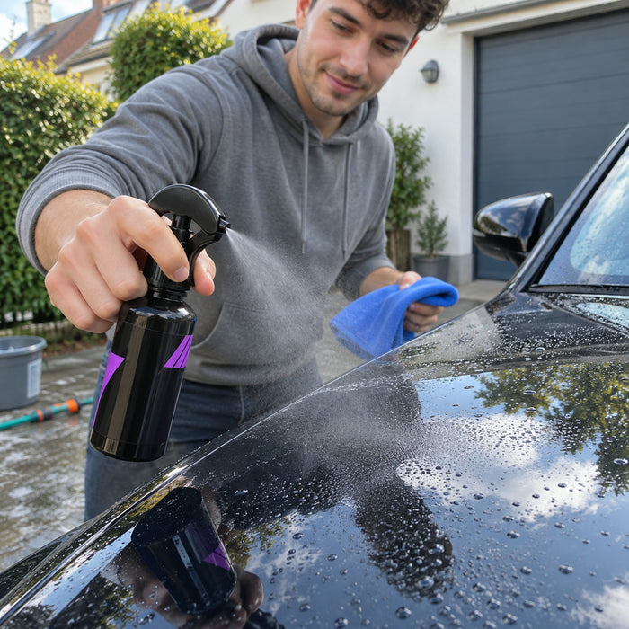 Keramik-Versiegelung als Sprühflasche für Autolack, Scheiben und Scheinwerfer – 100 ml, mit Polierschwamm und Tuch, wasserabweisend, UV-Schutz