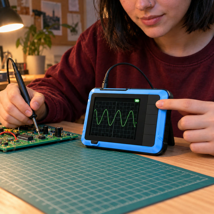Tragbares digitales Oszilloskop mit Signalgenerator für Elektronik, Werkstatt und Unterricht – 2,8-Zoll-Display, ±400 V, Akku ca. 4 h, 2 Modelle
