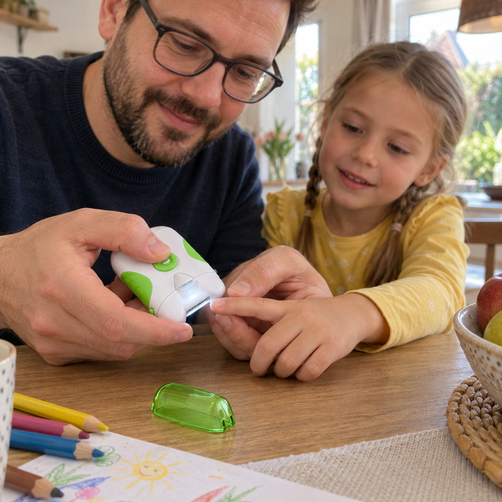 Elektrischer Nagelknipser mit LED-Licht für Kinder, Senioren und Erwachsene – Akku mit USB-Ladung, Einhandbedienung, kürzt und feilt, kabellos