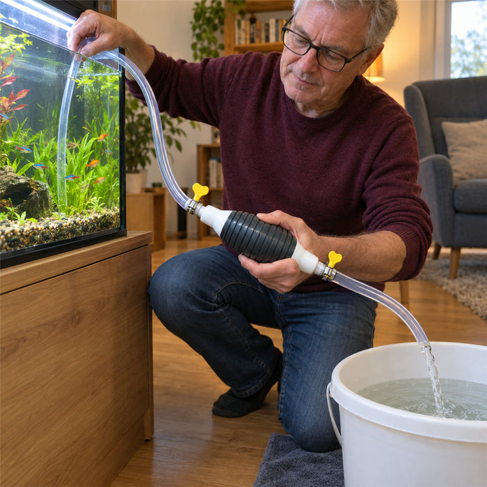 Manuelle Umfüllpumpe mit flexiblem Schlauch für Kraftstoff, Öl und Wasser – ohne Strom, per Hand gepumpt, für Auto, Boot, Garten und Werkstatt