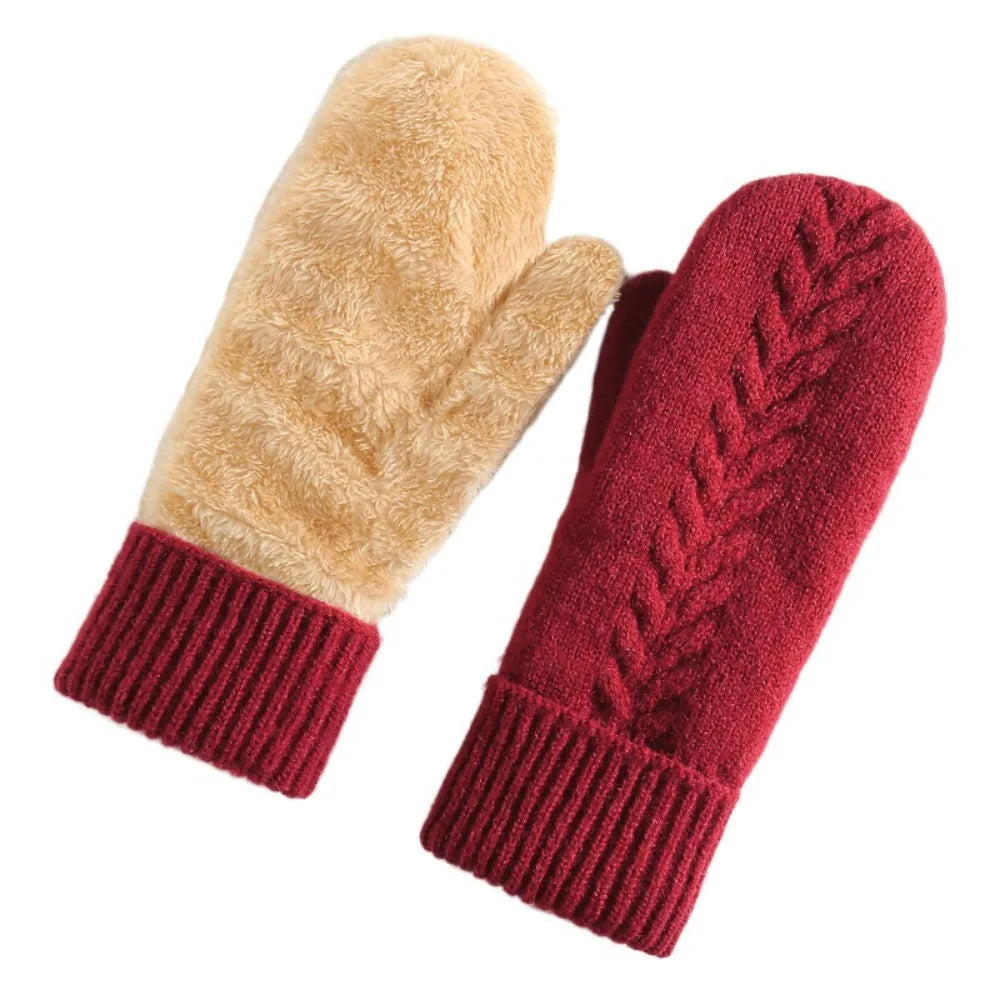 Doppellagige Fäustlinge mit Fleecefutter für Winter, Spaziergang und Weg zur Arbeit – warm gefüttert, in 6 Farben