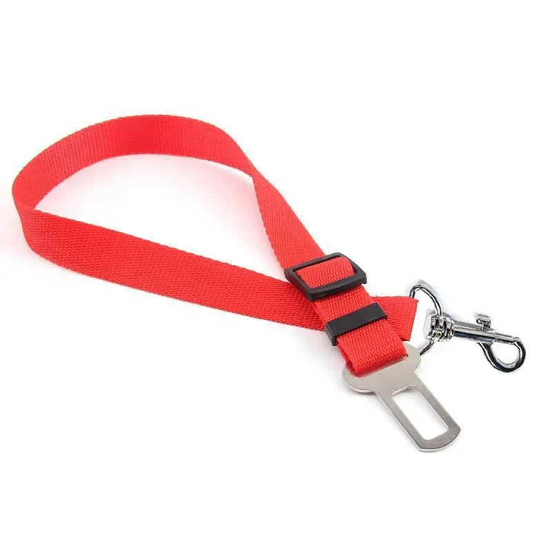Verstellbarer Sicherheitsgurt für Hunde und Katzen aus Nylon für Autofahrten und Reisen – 38–69 cm, für Halsband oder Geschirr, in 6 Farben