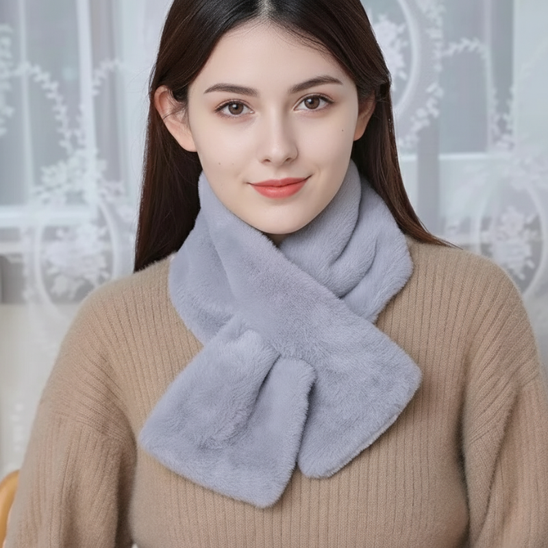 Flauschiger Kunstfell-Schal mit Durchzieh-Kragen für Damen als Winteraccessoire – Kragenform, verrutschsicher, in 6 Farben