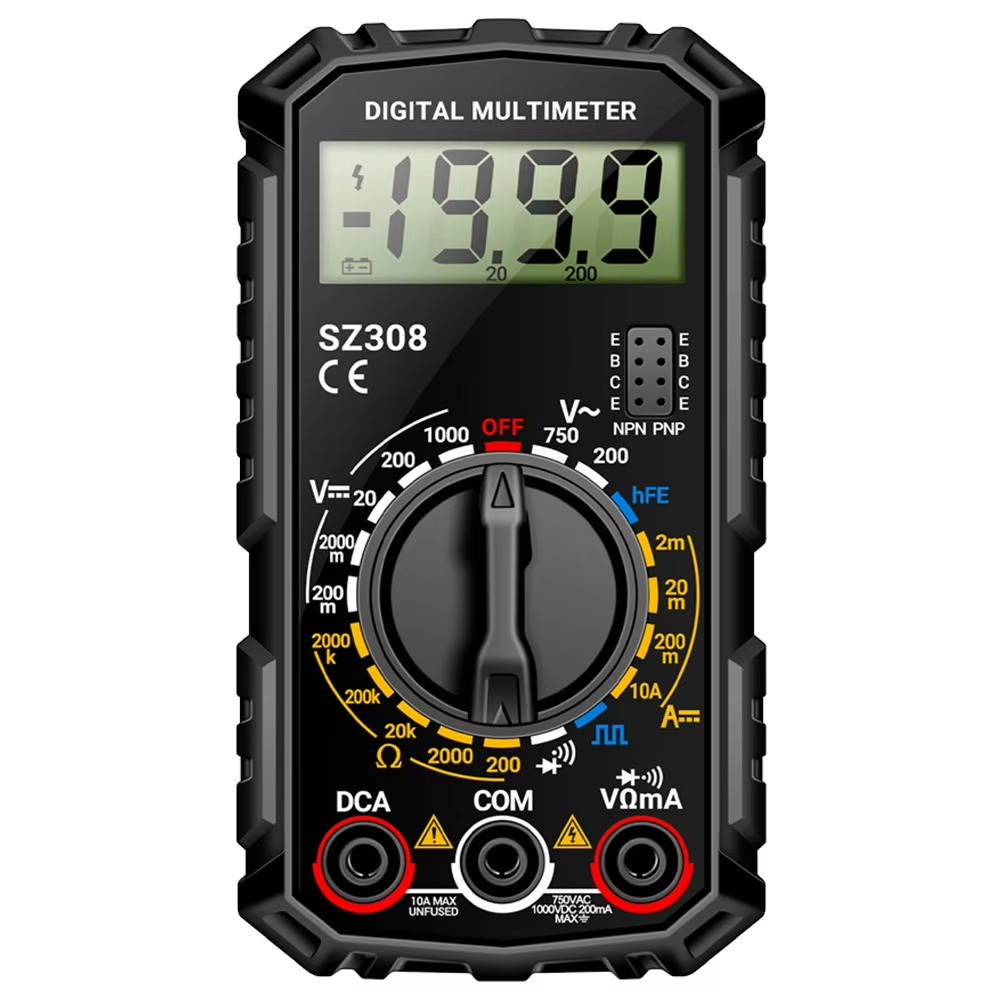 Digitales Multimeter-Set für Elektroarbeiten und Heimwerken – bis 750 V AC und 1000 V DC, 10 A, Durchgangsprüfer, 70-cm-Messleitungen, Schwarz, Rot